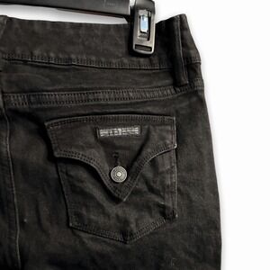 Hudson Women's 10 Classic Black Denim Jeans With Back Logo Pocket